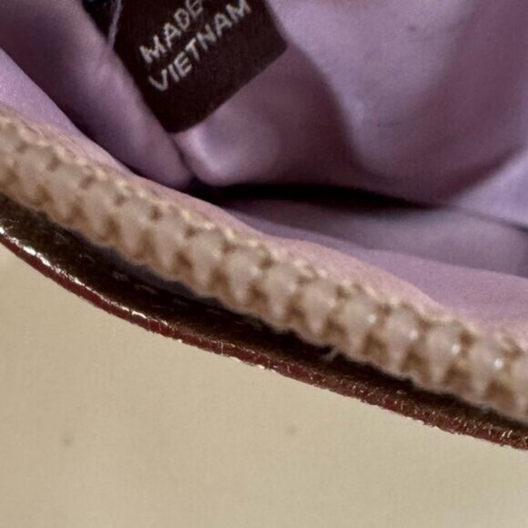 Coach CC Small Crossbody Shoulder Bag Fabric Check Metallic Leather Zip Pocket - Picture 5 of 16